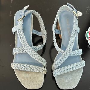Anne Klein Light Blue Braided Sandals